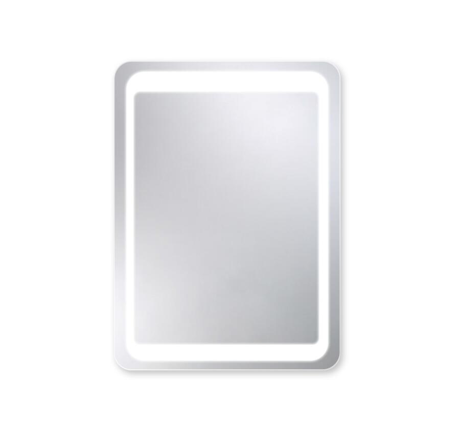 Zrcadlo 70 x 50 cm LED osvětlení rám oblé rohy STELLA